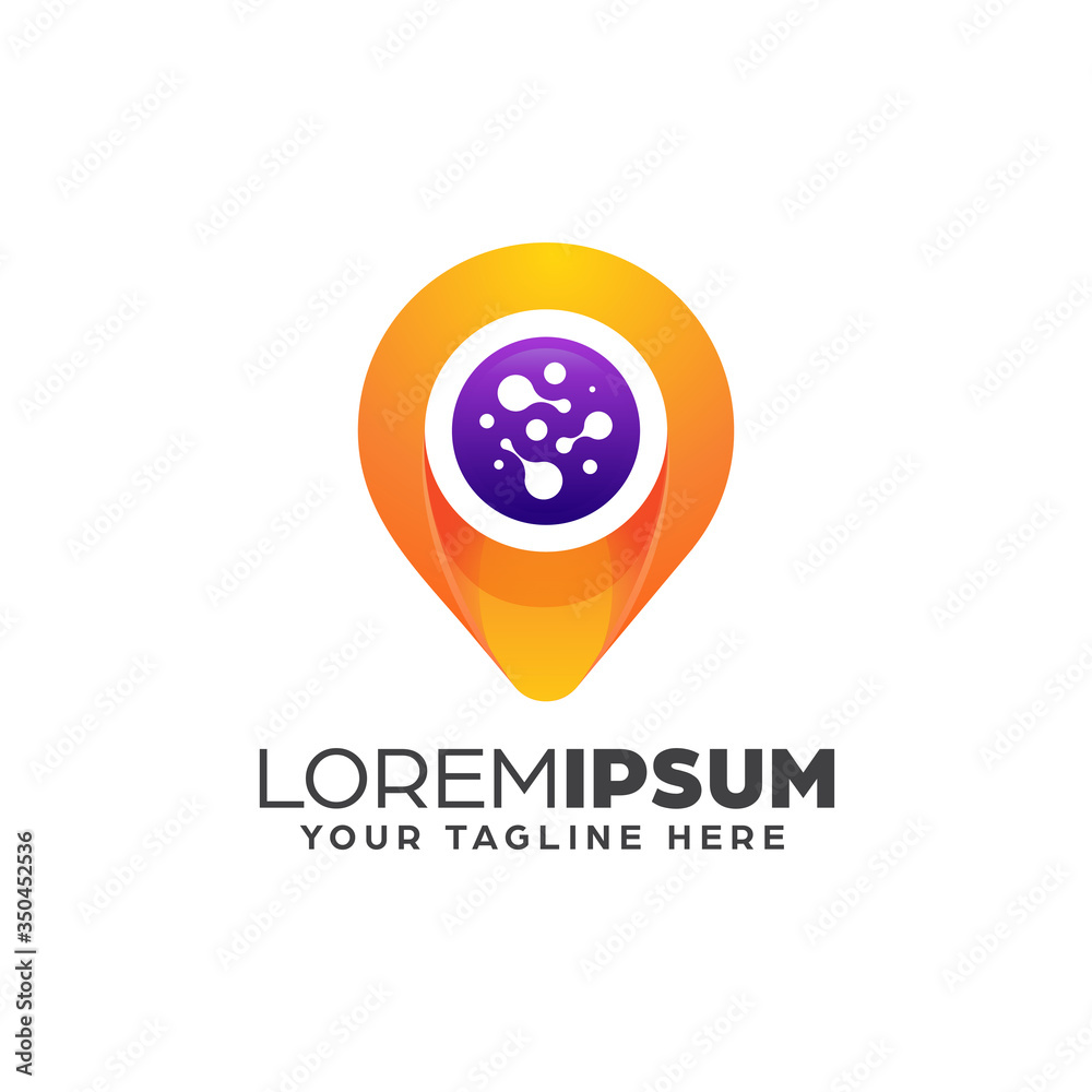 Gradient Abstract Tech Point Logo Design Template Gradient Abstract Tech Point Logo Design Template