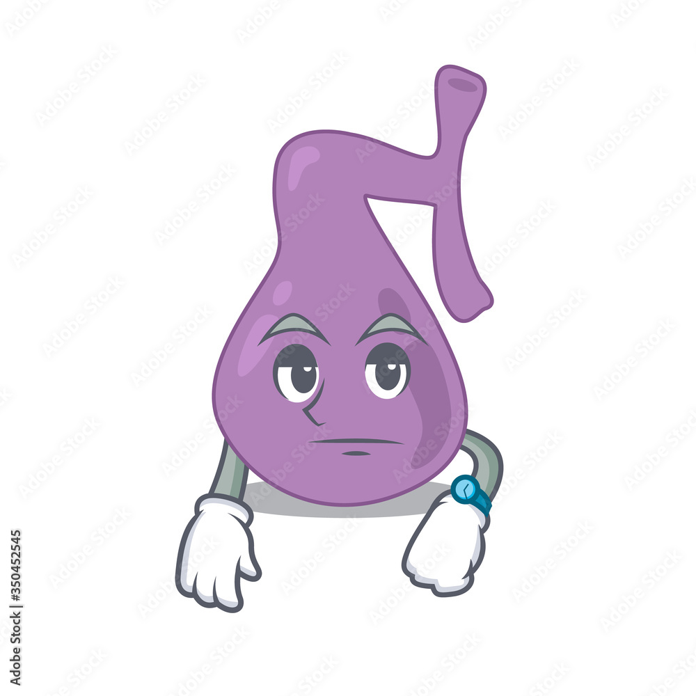 Mascot design style of gall bladder with waiting gesture
