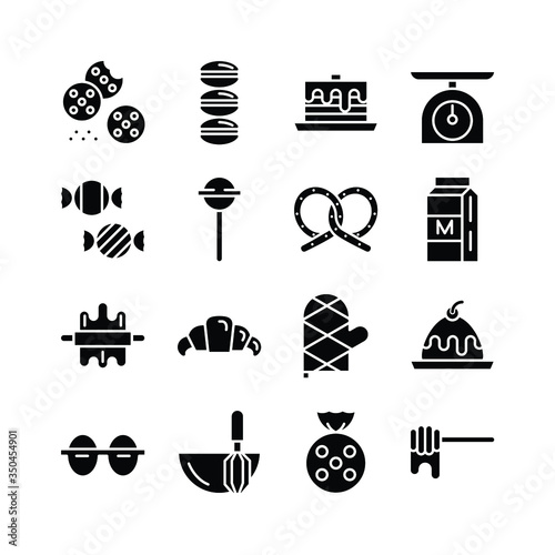 bakery icon set, glyph icon collection