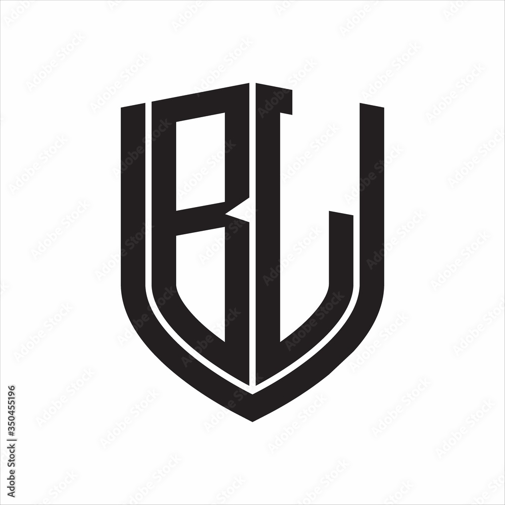 BL Logo monogram with emblem shield design isolated on white background BL Logo monogram with emblem shield design isolated on white background