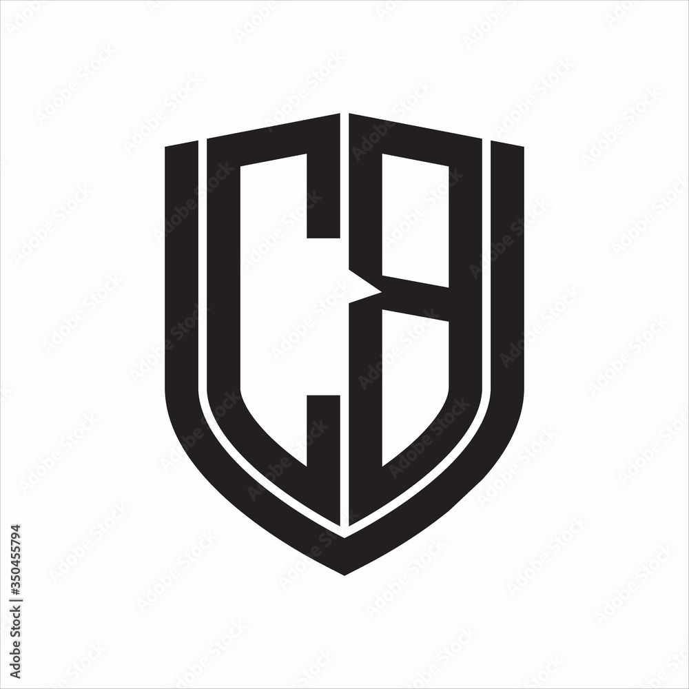 CB Logo monogram with emblem shield design isolated on white background CB Logo monogram with emblem shield design isolated on white background