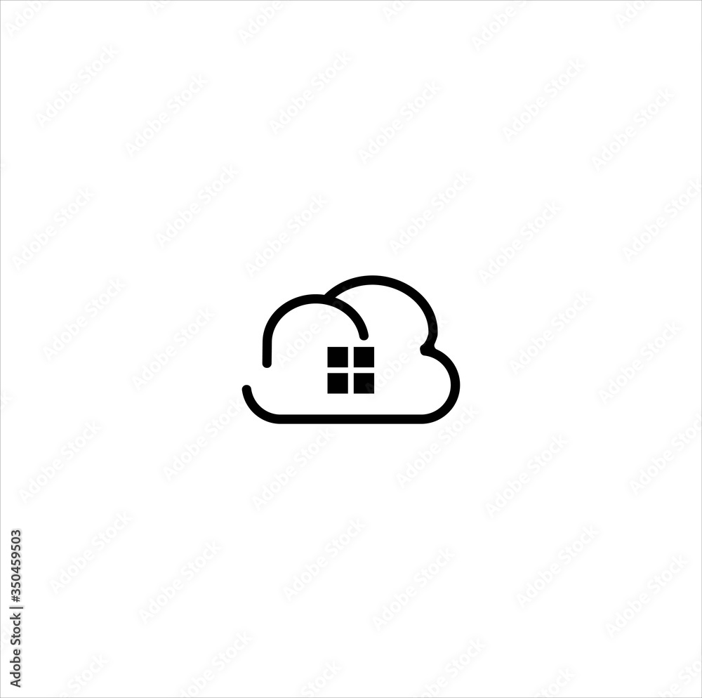 Cloud House Logo Design. Home cleaning or delivery company business logo Cloud House Logo Design. Home cleaning or delivery company business logo