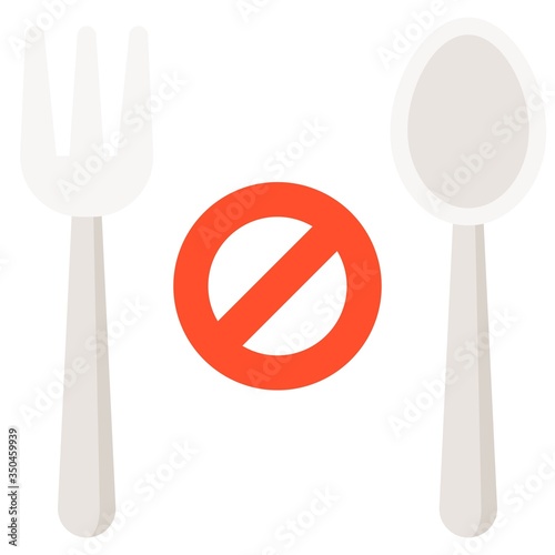 Fasting  No spoon and fork icon  ramadan festival related vector