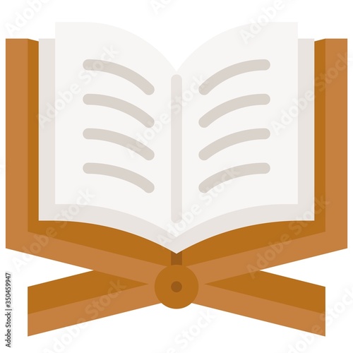 Quran on stand icon, ramadan festival related vector