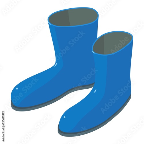 Garden rubber boots icon. Isometric of garden rubber boots vector icon for web design isolated on white background