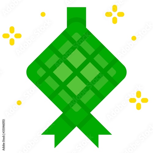 Ketupat dumpling icon, ramadan festival related vector