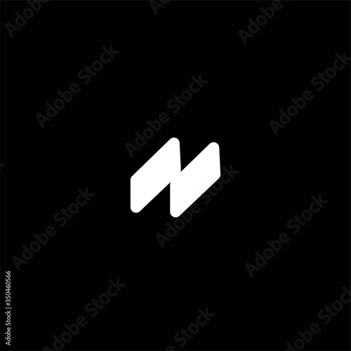 initial letter N silhouette logo design , letter N logo design icon vector