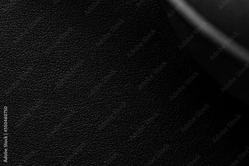 beautiful black leather texture background with blurred element, detail ...