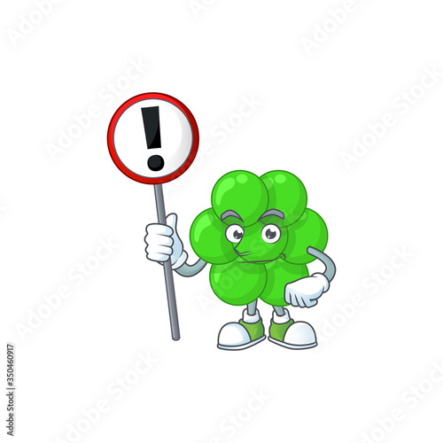 Caricature picture of staphylococcus aureus holding a sign