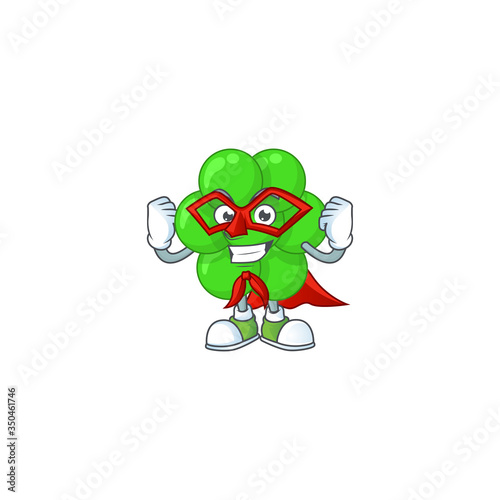 Staphylococcus aureus cartoon drawing concept performed as a Super hero