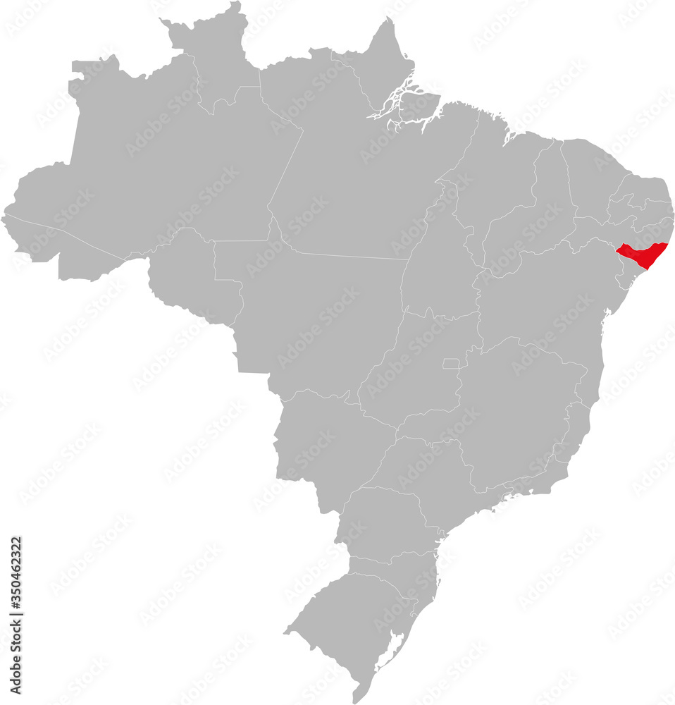 Fototapeta premium Alagoas state highlighted on Brazil map. Business concepts and backgrounds.