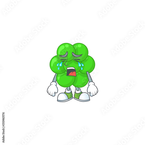 A crying staphylococcus aureus cartoon character drawing concept