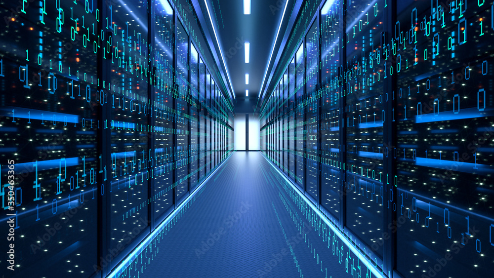 Working Data Center Full of Rack Servers and Supercomputers, Modern Telecommunications, Artificial Intelligence, Supercomputer Technology Concept.3d rendering,conceptual image. Working Data Center Full of Rack Servers and Supercomputers, Modern Telecommunications, Artificial Intelligence, Supercomputer Technology Concept.3d rendering,conceptual image.