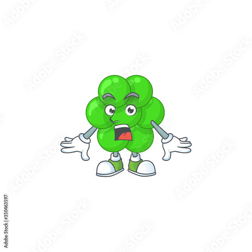 A caricature concept design of staphylococcus aureus with a surprised gesture