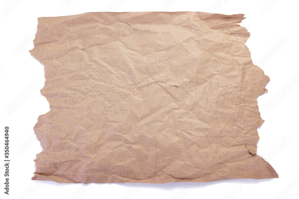 wrinkled or crumpled paper on white background wrinkled or crumpled paper on white background