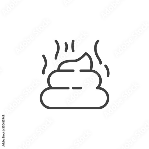 Pet poo line icon. linear style sign for mobile concept and web design. Stinky Poo outline vector icon. Symbol, logo illustration. Vector graphics
