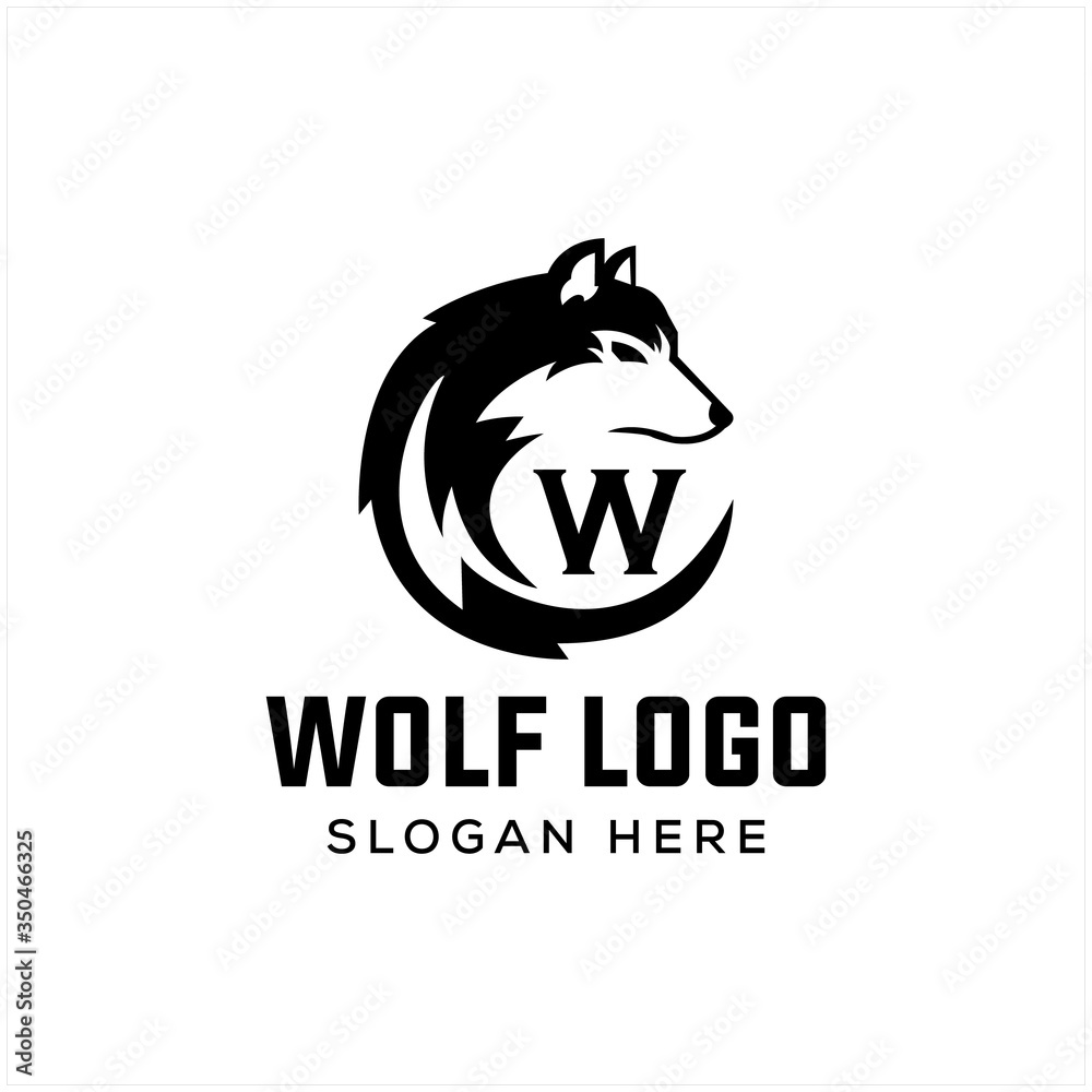 simple and elegant wolf designs logo