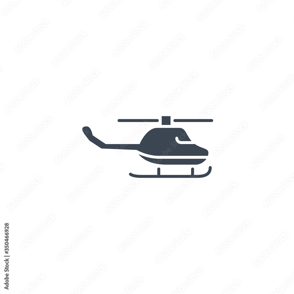 Helicopter related vector glyph icon. Isolated on white background. Vector illustration.