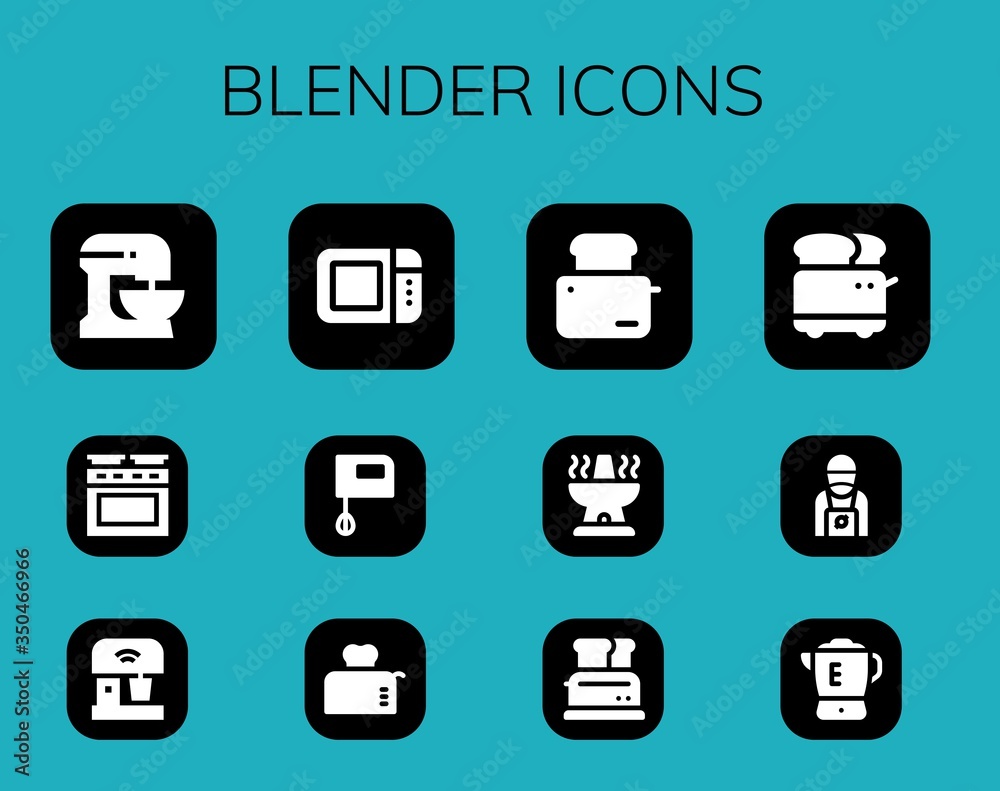 Modern Simple Set of blender Vector filled Icons