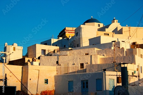 Greece, Serifos island, view of the town of Chora.