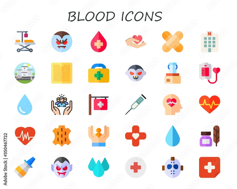 Modern Simple Set of blood Vector flat Icons