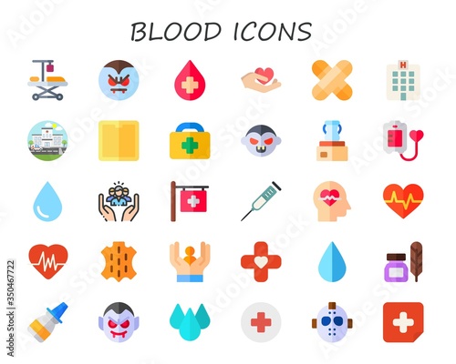 Modern Simple Set of blood Vector flat Icons