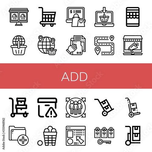 Set of add icons