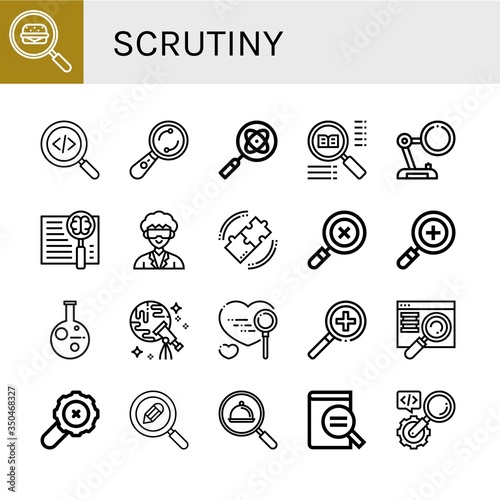Set of scrutiny icons