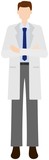 Vector image of a doctor in in the white coat