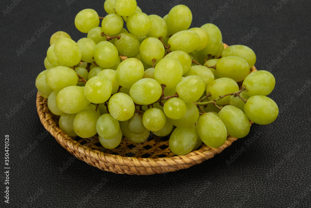 Sweet ripe Green grape branch Sweet ripe Green grape branch