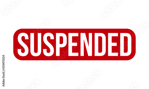 Suspended Rubber Stamp. Red Suspended Rubber Grunge Stamp Seal Vector Illustration