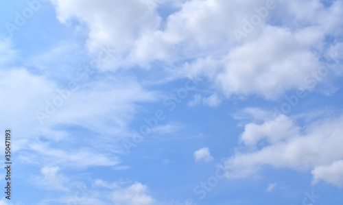 Sky blue background. Natural background.The sky with clouds and sunlight