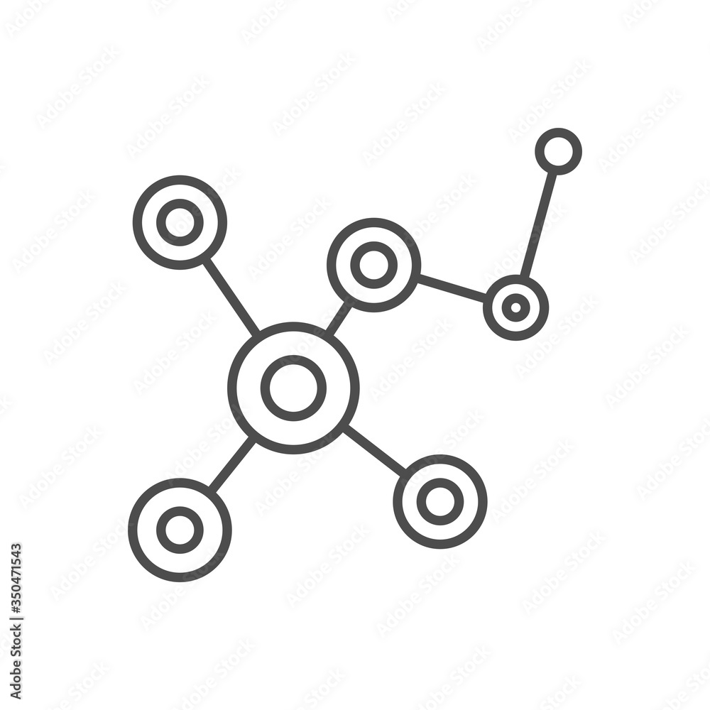 Molecule related vector thin line icon. Isolated on white background. Editable stroke. Vector illustration. Molecule related vector thin line icon. Isolated on white background. Editable stroke. Vector illustration.