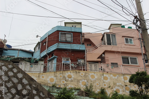 old houses in Gamcheon Culture Village in Busan, South Korea
