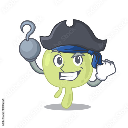 Lymph node cartoon design in a Pirate character with one hook hand