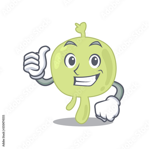 Lymph node cartoon character design showing OK finger