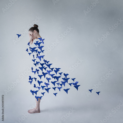 dress made of origami photo