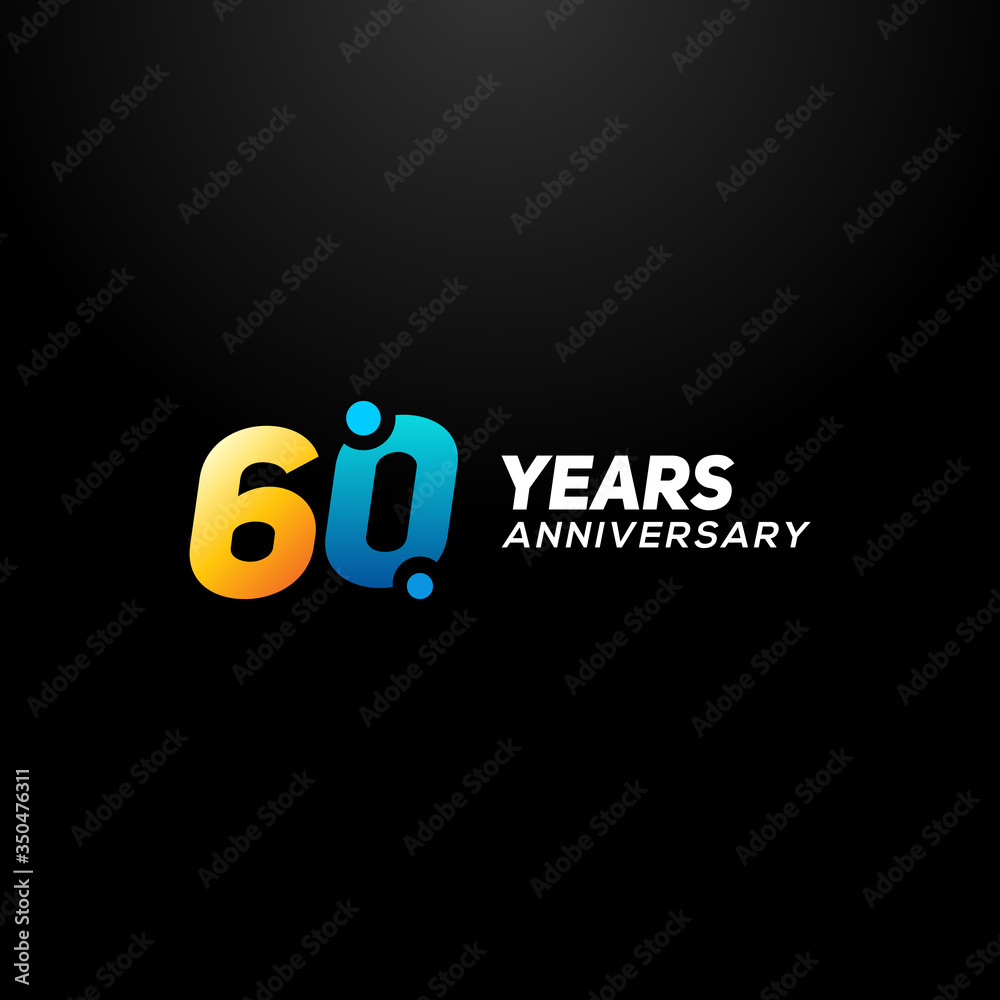 60 Years Anniversary Vector Design