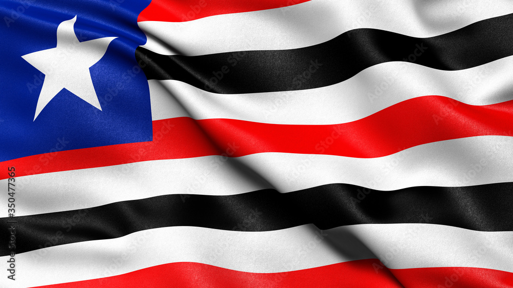 3D illustration of the Brazilian state flag of Maranhao waving in the wind. 3D illustration of the Brazilian state flag of Maranhao waving in the wind.