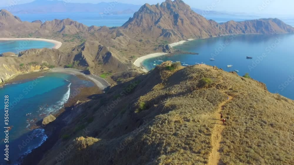padar island on the komodo island on aerial view padar island on the komodo island on aerial view