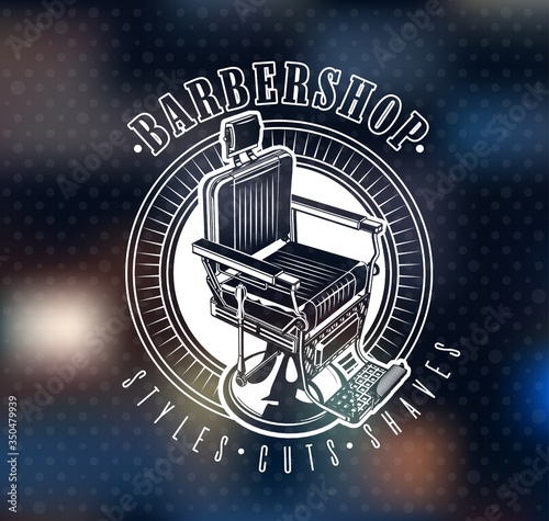 Barbershop Wall and Window Glass Sticker. Posters and Coverings to decorate a barbershop. Vitrine Design for Hair Salon. Hairdressing Salon Interior. Barber Decor Vector Illustration.