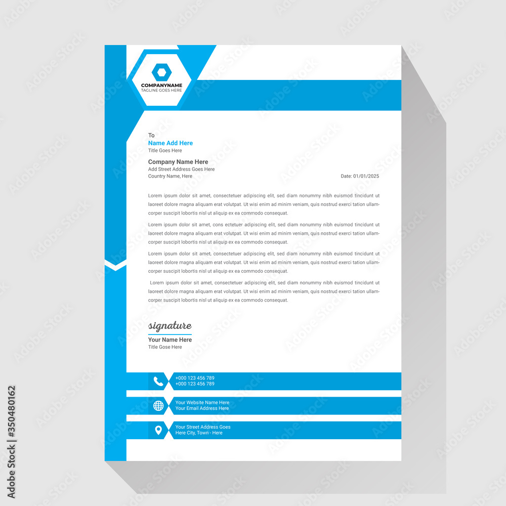 Obraz premium Business simple unique letterhead design Template