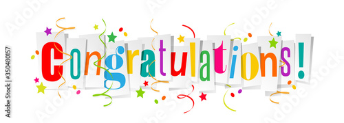 Colorful Congratulations on cut letters
