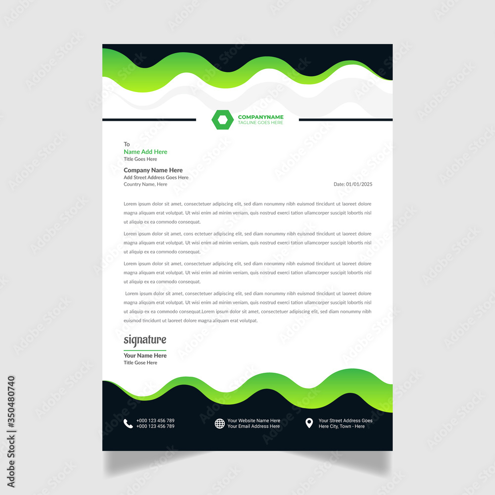 Fototapeta premium Corporate Letterhead Design Modern Business Letterhead Design Template vector