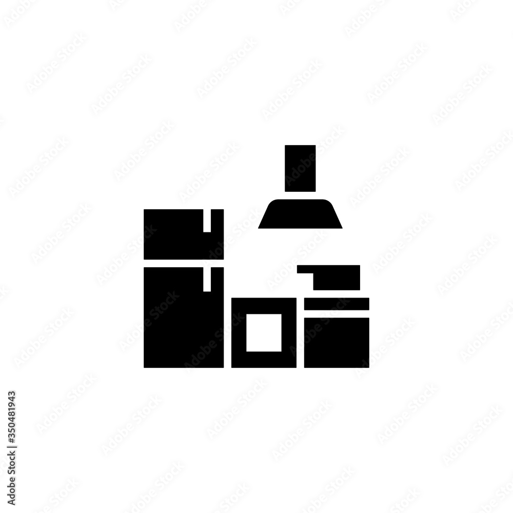 Kitchen vector icon in black solid flat design icon isolated on white background Kitchen vector icon in black solid flat design icon isolated on white background