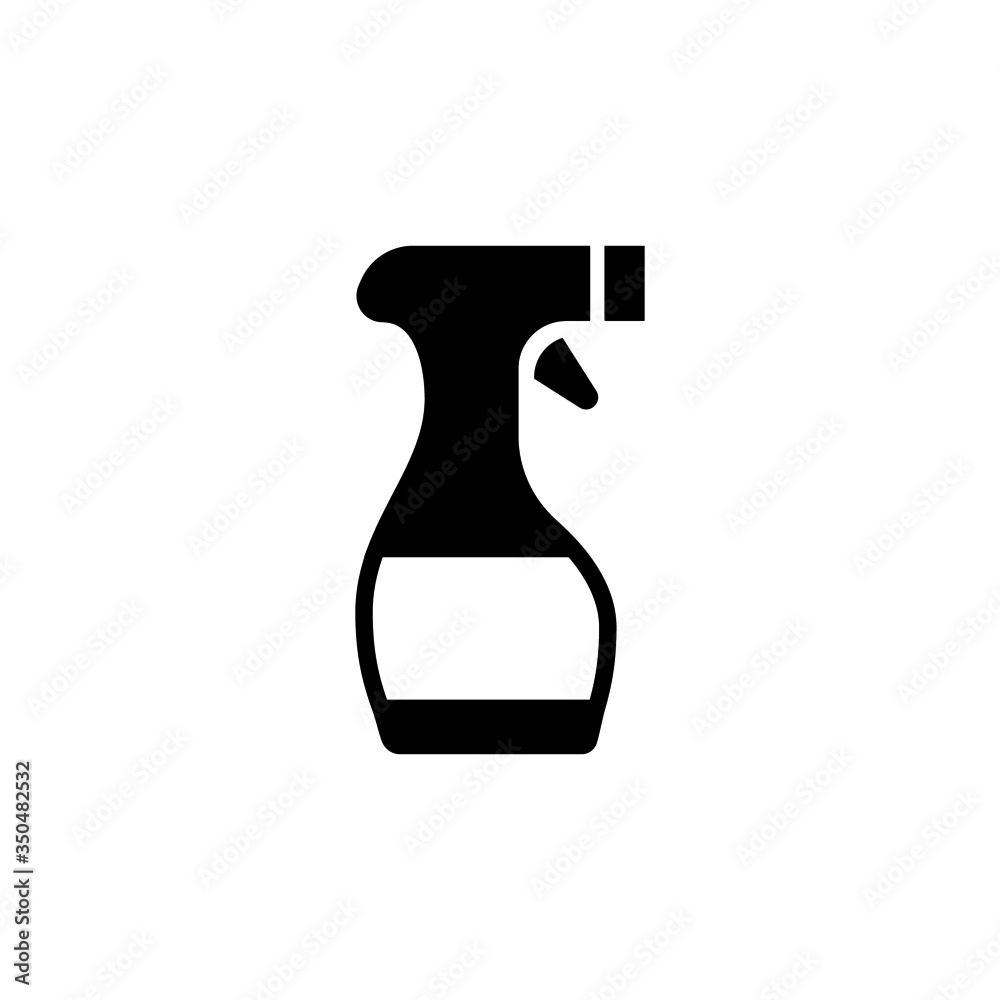 Glass cleaner vector icon in black solid flat design icon isolated on white background Glass cleaner vector icon in black solid flat design icon isolated on white background