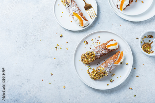 Traditional italian dessert cannoli siciliani