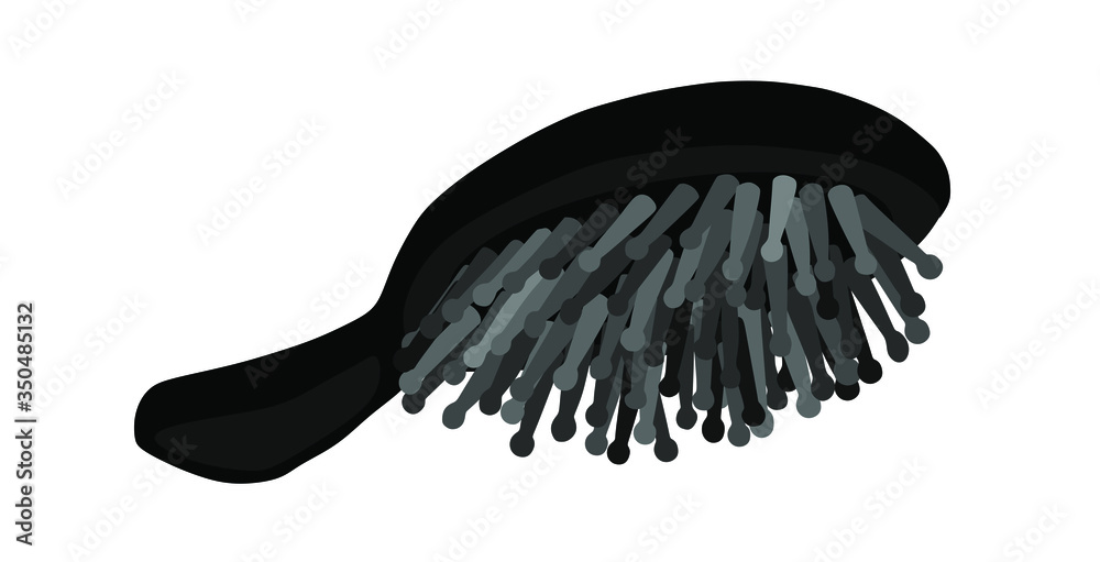 Professional massage hairbrush vector silhouette illustration isolated on white background. Hairdresser beauty saloon equipment. Wooden hair brush. Professional massage hairbrush vector silhouette illustration isolated on white background. Hairdresser beauty saloon equipment. Wooden hair brush.