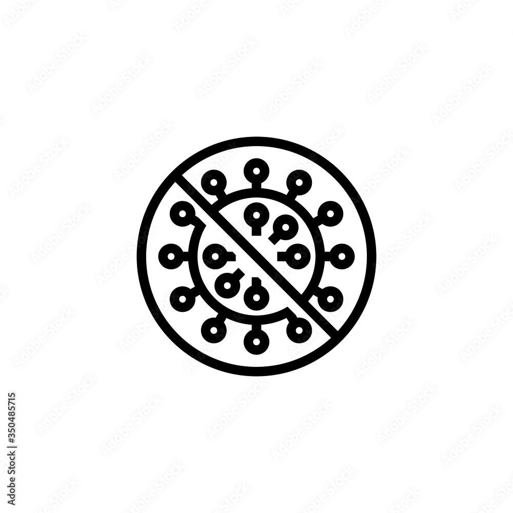 Stop corona virus icon in linear, outline icon isolated on white background Stop corona virus icon in linear, outline icon isolated on white background