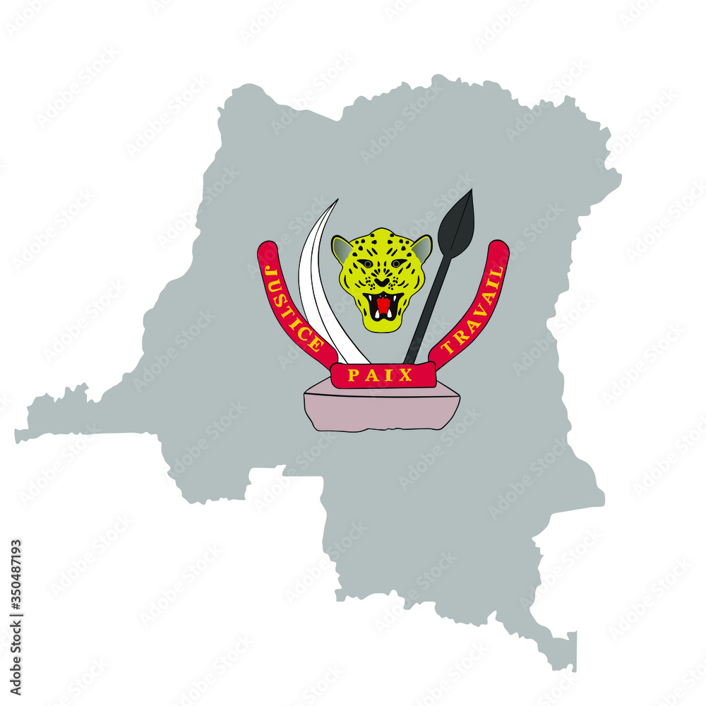 Democratic republic of Congo vector map silhouette illustration